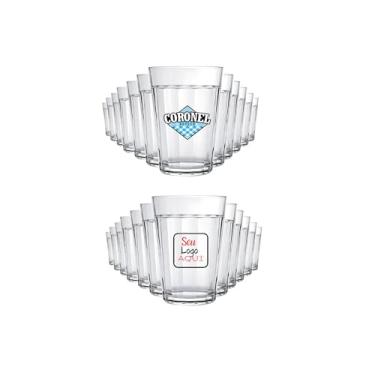 Imagem de Jogo 48 Copo Americano Vidro Personalizado 190 ml Simples Multiuso Água Suco Cerveja Drinks
