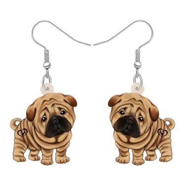 Imagem de YINYA Brincos de Acrílico Adoráveis Shar Pei para Cachorro Filhote de Cachorro Pingente Joias Divertidas Presentes para Mulheres Meninas Crianças Animais de Estimação Amantes Berloques, Medium,