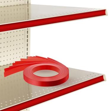 Imagem de Frienda 100 pacotes de tiras decorativas de gôndola de vinil pré-cortadas, tiras de gôndola de 122 x 3 cm, acessórios para prateleiras de gôndola de varejo, supermercados, decoração de canal C