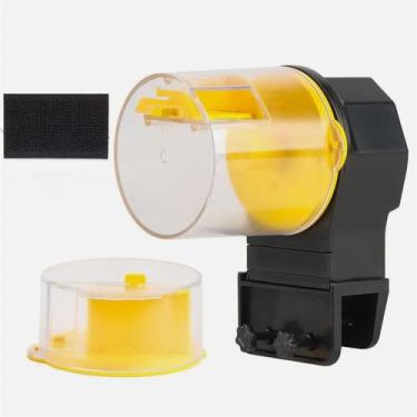 Imagem de Alimentador automático de peixes, distribuidor automático, alimentador de peixes de férias, dois métodos de montagem, para aquário com/sem tampa cilíndrica