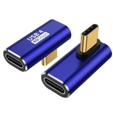 Imagem de AuviPal Adaptador USB C de 90 graus (pacote com 2), conector USB tipo C esquerdo e direito em forma de L para Meta Quest, MacBook, iMac, iPad, iPhone 16 15 Series e outros dispositivos tipo C ou