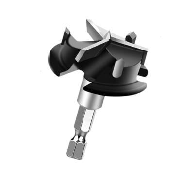 Imagem de ＡＷＨＡＯ Buracos de madeira viu núcleo bit dobradiça buraco abridor resistente carpintaria cortador ferramentas para cozinha armário porta madeira compensada, Preto, 59.5 Cm