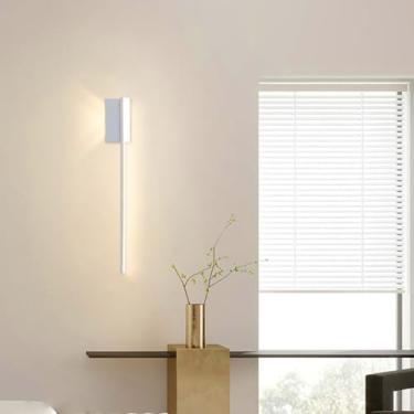 Imagem de Luminária de parede de leitura interna LED 2 luzes 29W arandelas de parede de alumínio moderno simples longo retangular de silicone para sala de estar quarto corredor escadas (120 cm, luz neutra
