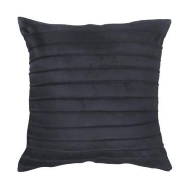 Imagem de Capa para Almofada Drapeada Line em Veludo Quadrada 50x50 Cinza Chumbo