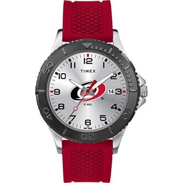 Imagem de Relógio gamer masculino Timex NHL 42 mm. Carolina Hurricanes