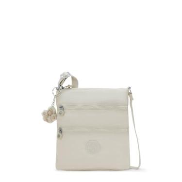 Imagem de Kipling Mini bolsa tiracolo feminina Keiko, bolsa leve ajustável, alça de ombro durável, Bege escondido, 8''L x 9''H x 1.25''D