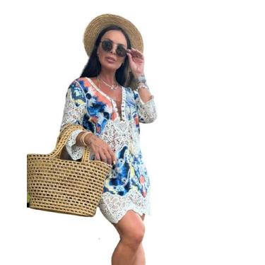 Imagem de Saida De Praia Feminino Boho Bohemia Macrame Algodão 2818 - Show store