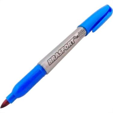Imagem de Caneta P/Marcacao Brasfort Fina Azul 7854 - Kit C/12 PC