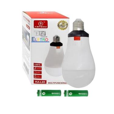 Imagem de 02 x Lampada Bulbo Led  Emergencia 15W Sem Fio Recarregavel Com Bocal 