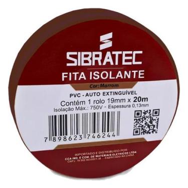 Imagem de Fita isolante marrom 19mm x 20mt sibratec