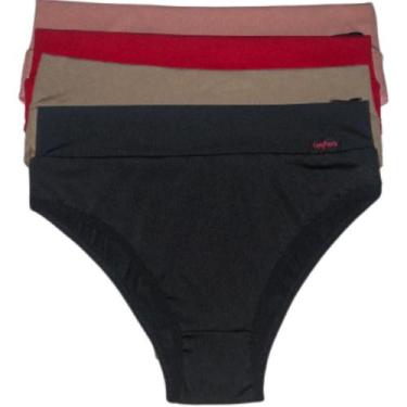 Imagem de Kit 4 Calcinhas Cós Alto Feminina Lingerie Moda Íntima Cintura Alta Se