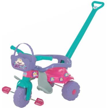 Imagem de Triciclo Motoca Tico Tico Infantil Menina Com Aro Protetor Rosa Totoca