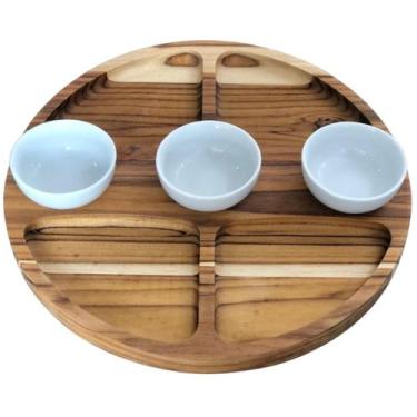 Imagem de Petisqueira Madeira Teca 7 divisões - Petiscos e Molhos - Antilope Dec