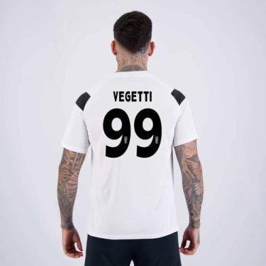 Imagem de Camisa Kappa Vasco Supporter Cuts Branca e Preta 99 Vegetti, GG