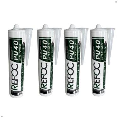 Imagem de Kit 4 Cola Selante PU40 Poliuretano Multiuso Branco 400g - REFOC