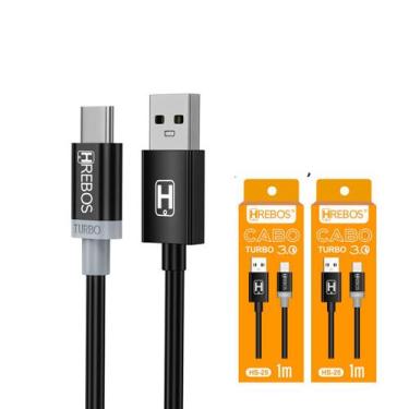 Imagem de Kit 2 Cabo usb Turbo Para Moto G22 G32 G42 G52 G62 5g - Hrebos