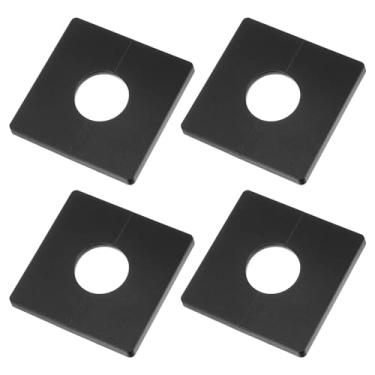 Imagem de Kozelo 4 peças de flange dividida na parede - [ 28 mm/1,1 polegadas furo x 85 mm/3,4 polegadas], placa de proteção autoadesiva tampa de tubo de água para decoração de torneira de água, preto