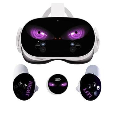 Imagem de VR Headset Spider Capacete Skin e Acessórios Kit de Adesivos Compatível com Quest 3 Skin Vinil Capa Protetora Decalque (Olho Roxo)