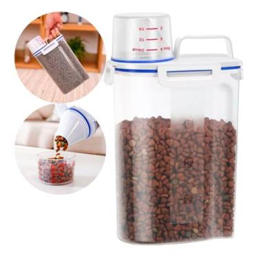 Imagem de Dispenser Porta Ração Guardar Petisco Cães Gato Cachorro Pet - Viu Pet