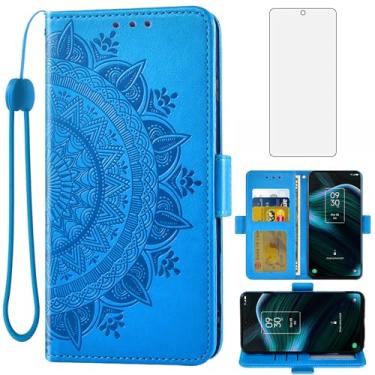 Imagem de Asuwish Capa de telefone para TCL Stylus 5G 2022 capa carteira de vidro temperado protetor de tela suporte de cartão de crédito bolsa flip alça de pulso suporte fólio celular acessórios TLC Stylo G5