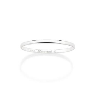 Imagem de Aliança Rommanel Lisa Prata 925 810258, Branco, 12