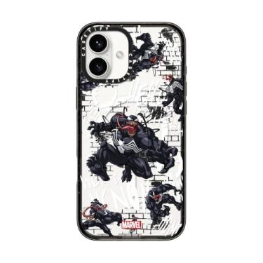 Imagem de CASETiFY Capa Impact para iPhone 16 Plus [Spider-Man Co-Lab / Proteção contra quedas de 2,5 metros/Compatível com Magsafe] - Padrão Venom - Preto Transparente