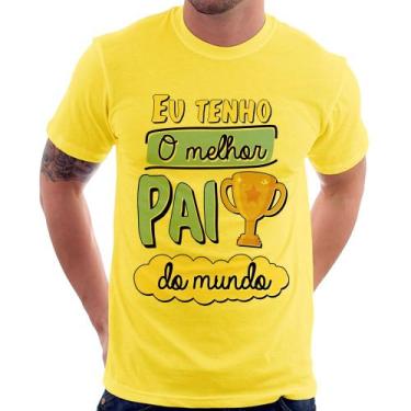 Imagem de Camiseta Eu tenho o melhor pai do mundo - Foca na Moda, Amarelo, P