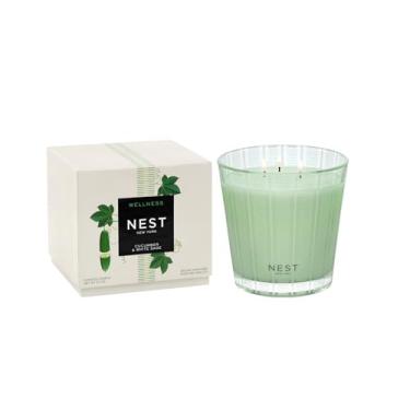 Imagem de NEST New York Vela perfumada de 3 pavios, pepino e sálvia branca - 600 g - Tempo de queima de até 100 horas - Recipiente de vidro reutilizável