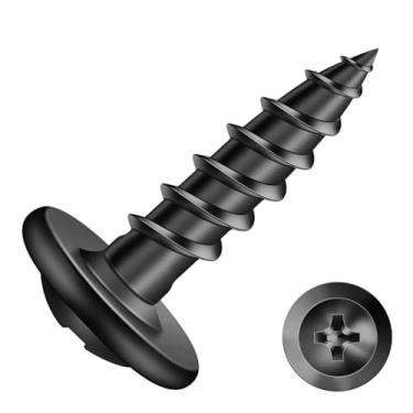 Imagem de SG TZH Parafuso De Madeira #8 X 5/8 100 Peças De Liga De Aço Rosca Padrão Cabeça De Treliça Auto-Roscante Rápido Óxido Preto Por