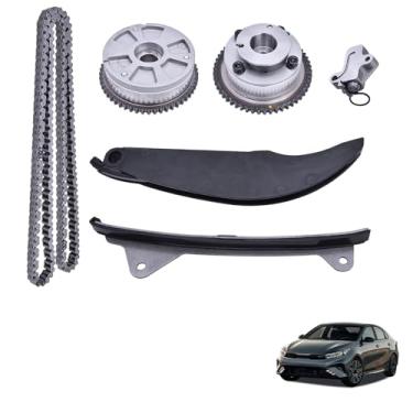 Imagem de FuseRish 24350-2E700 243212E010 Kit de corrente de distribuição com rodas dentadas CVVT compatível com Hyundai Elantra Kona Veloster 2.0L 2017-2021 e K-i-a Forte/Forte 5 2.0L 2017-2022