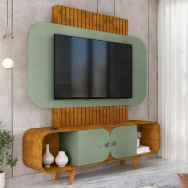 Imagem de Estante Home Ripado para TV Até 75 Polegadas 2 Portas com Pés de Madei
