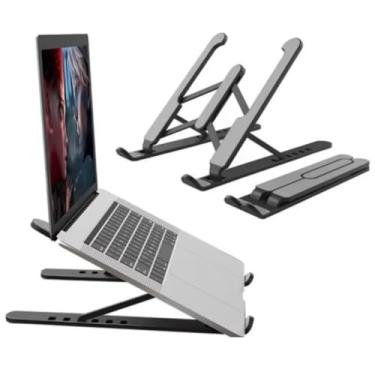 Imagem de Suporte de Notebook Base Dobrável Ergonômico com Ventilação Ajustável Para Mesa Portátil Confortável Resitente Compatível Com Macbook Tablet Ipad Laptop