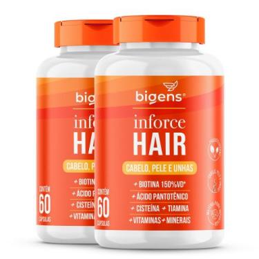 Imagem de Bigens kit 2x inforce hair 60 caps  - BIOGENS