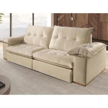 Imagem de Sofá Retrátil e Reclinável Vegas Luxo 2.10m JC Estofados, Bege