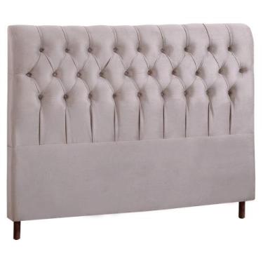 Imagem de Cabeceira King Luxo Roma Veludo com Captonada Mac Interiores, Branco