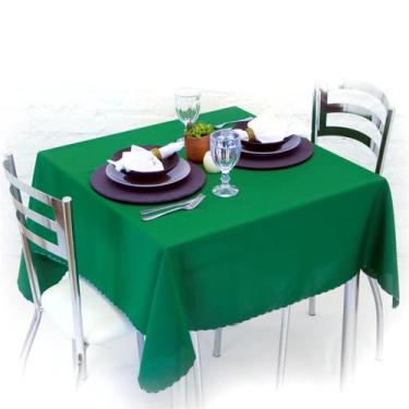 Imagem de Toalha de Mesa Quadrada 4 Lugares 1,40 x 1,40 Lisa - Cozzilar, Verde