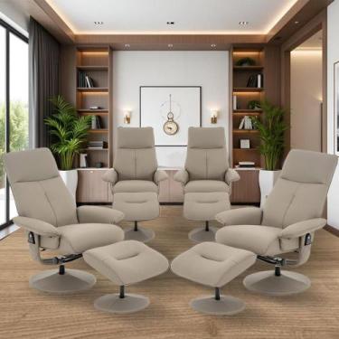 Imagem de Kit 4 Poltronas de Massagem Arizona Giratória com Apoio de Pés e Recli