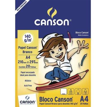 Imagem de Bloco Desenho A4 Canson 140g Branco 20 Folhas