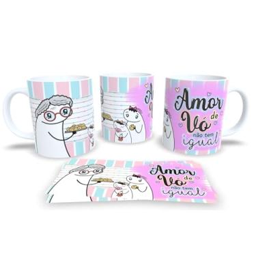 Imagem de Caneca de Porcelana Personalizada dia dos Avós Com Frases Engraçadas, Divertidas P21 (Amor de Vó não tem igual)