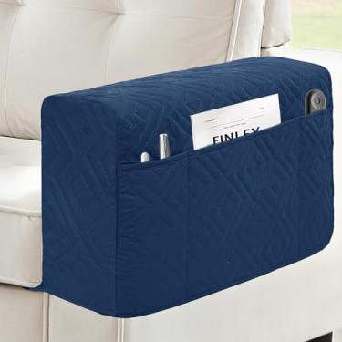 Imagem de MEHIDFY Capa de braço de sofá, protetor de braço impermeável para sofá, antiderrapante, suporte remoto para poltrona, suporte reclinável com 3 bolsos para controle remoto de TV, telefone, almofada,