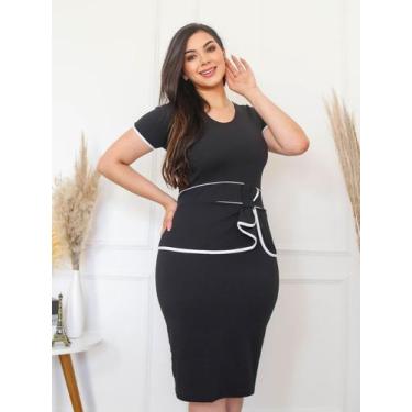 Imagem de Vestido Tubinho Justo Midi  Evangelico Roupas Femininas Cristã Laço Ac