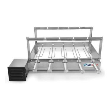 Imagem de Churrasqueira Giratória 5 Espetos Grill Gira Rotativa - Pratic Metal