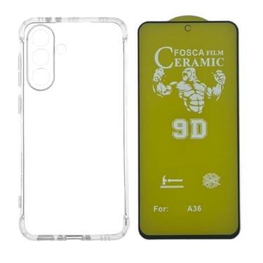 Imagem de Capa Capinha Anti Impacto Shock + Pelicula de Ceramica Fosca 9d Protecao de Tela Compatível com Samsung Galaxy A36