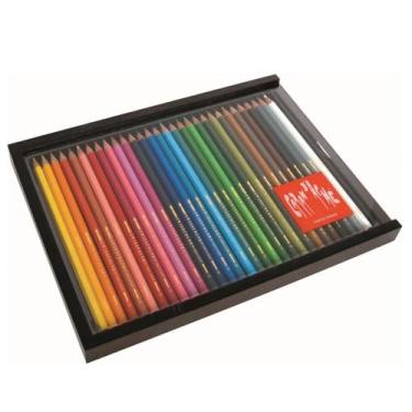 Imagem de lápis de cor swisscolor 30 cores caixa de madeira caran d ache