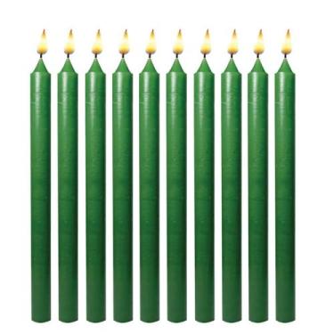 Imagem de Vela Palito Colorida verde Atacado 50 unidades 14cm - Velas de Fátima