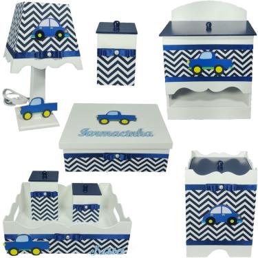 Imagem de Kit farmacinha bebê Carrinhos menino Mdf 8 peças