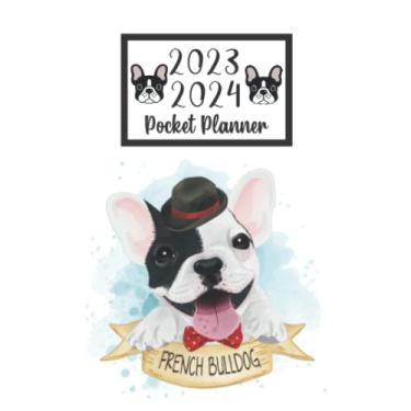 Imagem de 2023 2024 pocket planner For Purse Dog French Bulldog Lovers: 2 year Pocket Calendar January 2023 to December 2024 | 24 Months Monthly Planner & ... Federal Holidays | Cute Funny French Bulldog