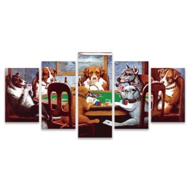 Imagem de Quadro Mosaico Decorativo Cachorros Jogando Poker Dogs Efeito Pintura 