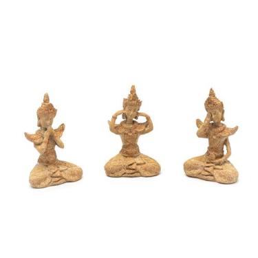 Imagem de Trio de Budas sábios surdo, cego e mudo 14 cm em resina - Loja Bora, D