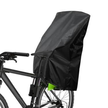 Imagem de X AUTOHAUX Capa de chuva para assento de bicicleta infantil capa de dossel à prova d'água capa de para-brisa para assento traseiro infantil 210D Oxford preto 1 peça